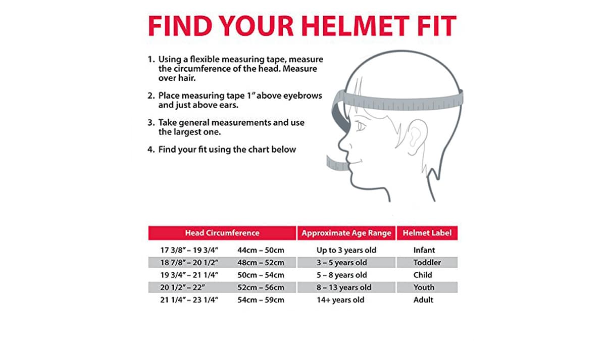 Bike helmet size best sale for 7 year old